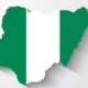 Nigeria map with shadow effect