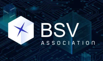 BSV Association logo with blockchain background