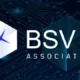 BSV Association logo with blockchain background