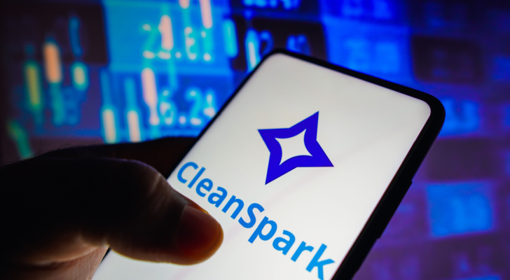 In this photo illustration, the CleanSpark (CLSK) logo is displayed on a smartphone screen