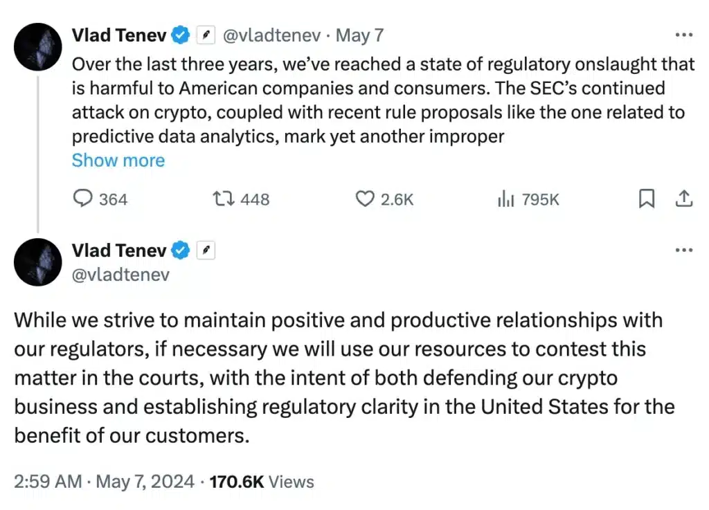 Vlad Tenev on the US SEC