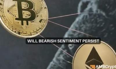 Bitcoin and Ethereum Investors Suffer as Bearish Sentiment Takes Over