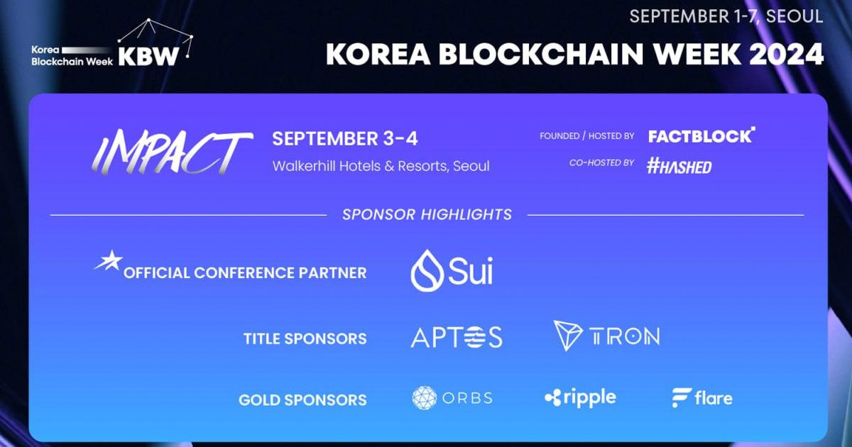 Korea Blockchain Week Names Sui the Official Conference Partner, Announces New Headline Speakers