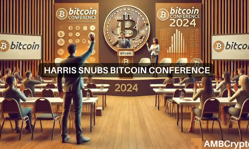 Trump in the Spotlight as Kamala Harris Drops Out of Bitcoin Conference. Now What?